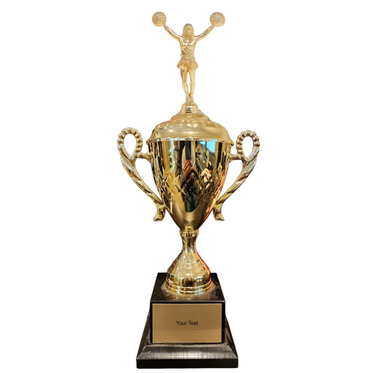 Cheerleading Cup Trophy with Lid and Figure
