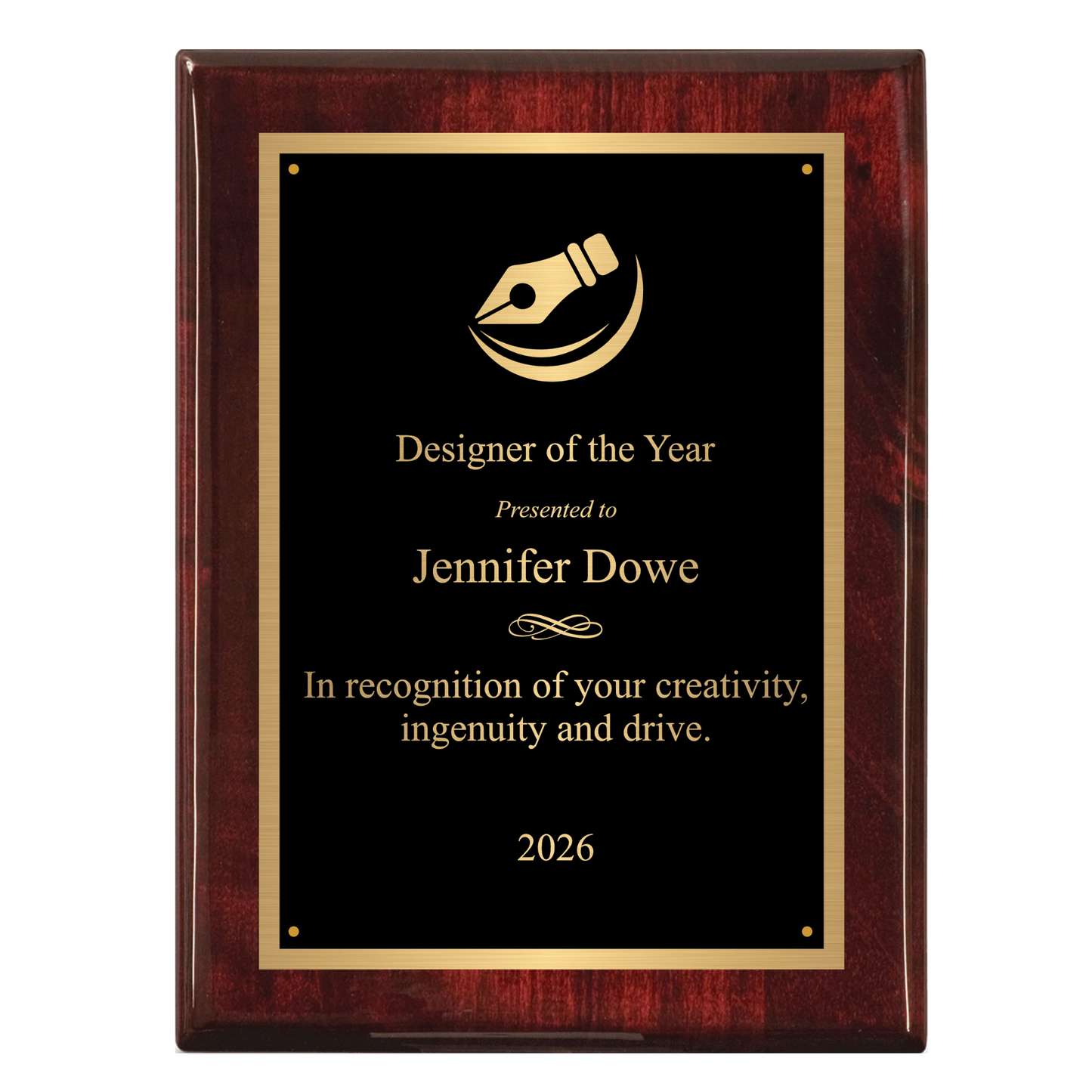 Piano Ebony or Rosewood Finish Plaques