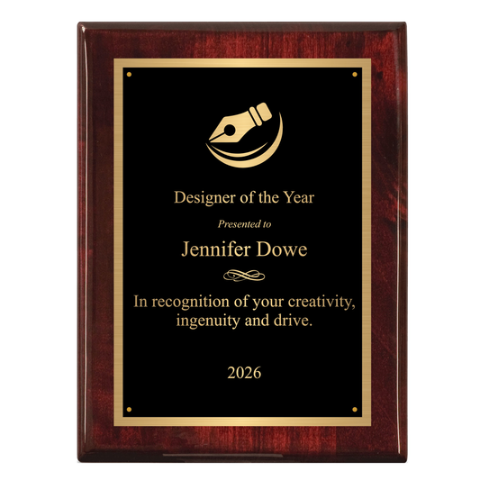 Piano Ebony or Rosewood Finish Plaques