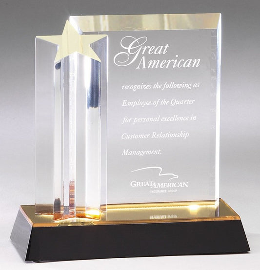 Gold Starburst Single Star Stand Up Acrylic Award