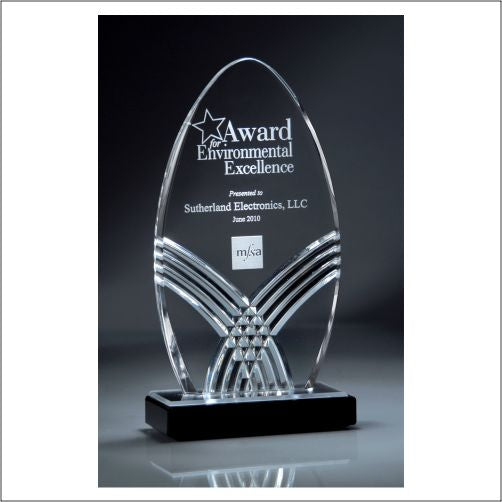 Nile Collection Oval Shield Stand Up Acrylic Award