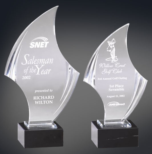 Nouveau Series Curved Stand Up Acrylic Award