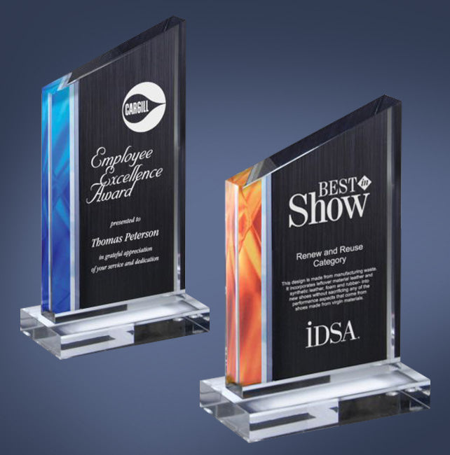 Deco Wedge Flame Series Stand Up Acrylic Award