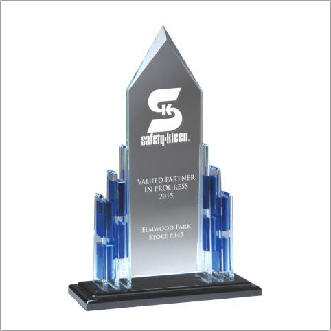 Cathedral Blue Stand Up Acrylic Award