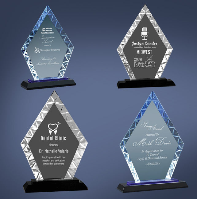 Diamond Accent Glass Stand Up Award