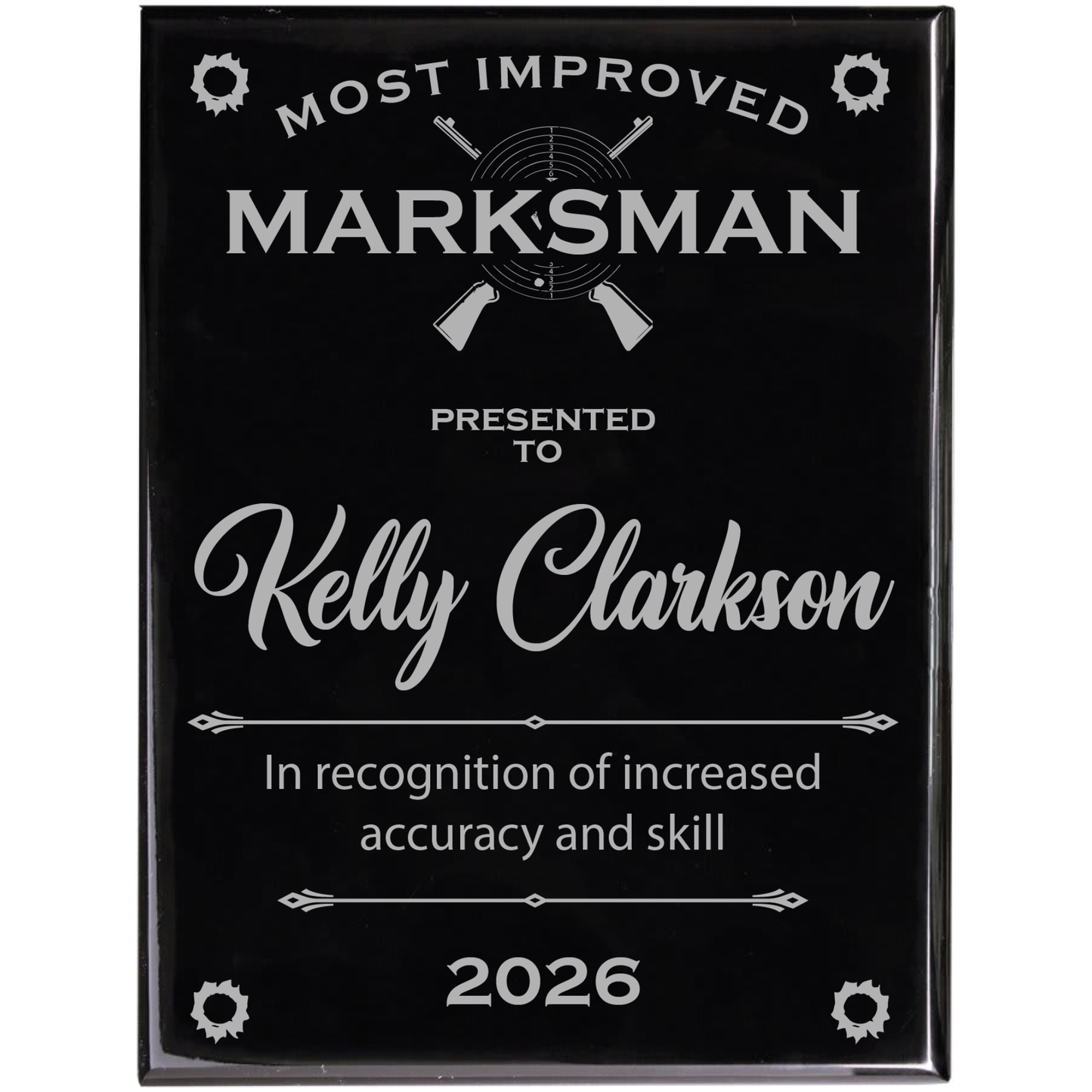 Direct Laser Plaque (Ebony & Silver or Rosewood & Gold)