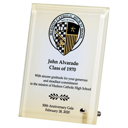 Full Color Glass Plaque (Sublimatable) with Decorative Post