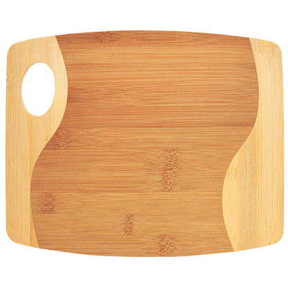 Two Tone Bamboo Cutting Board with handle