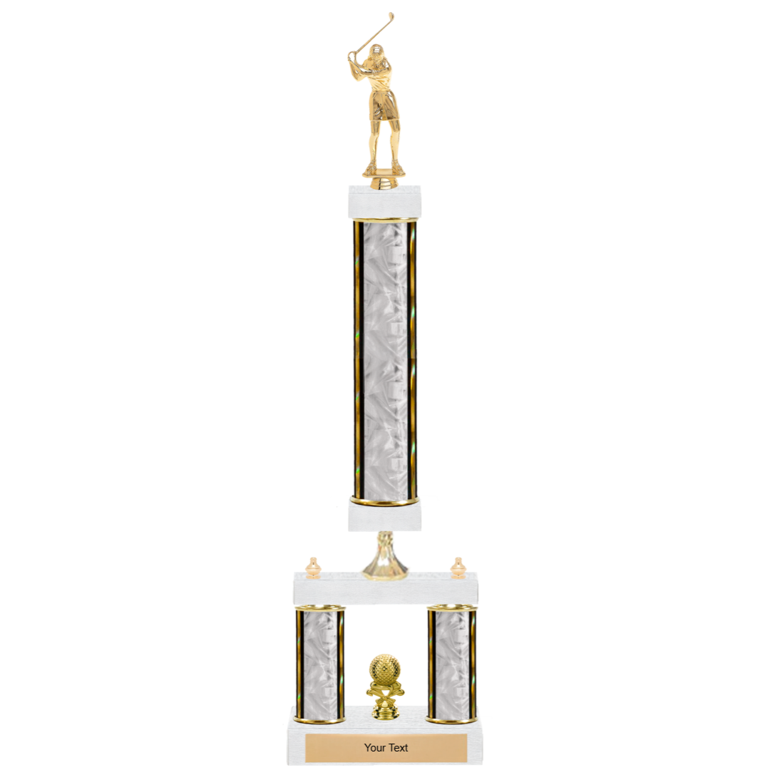 Golf 3-Column 2-Tier Trophy – Elite