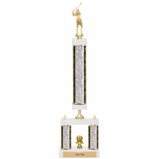 Golf 3-Column 2-Tier Trophy – Elite