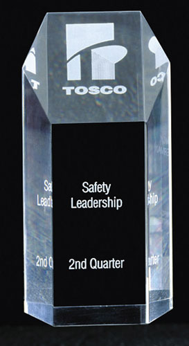 Hexagon Tower Series Stand Up Acrylic Award