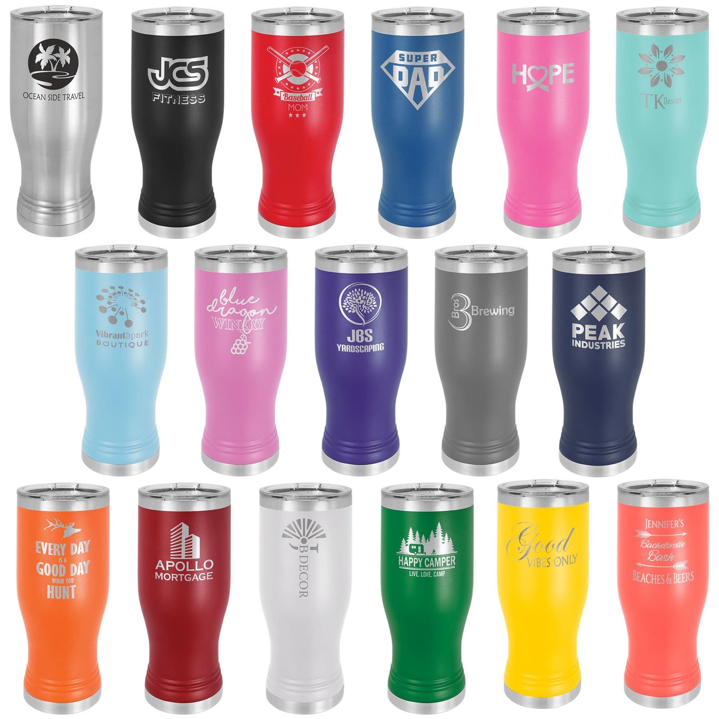 20 Oz Vacuum Insulated Pilsner Tumblers