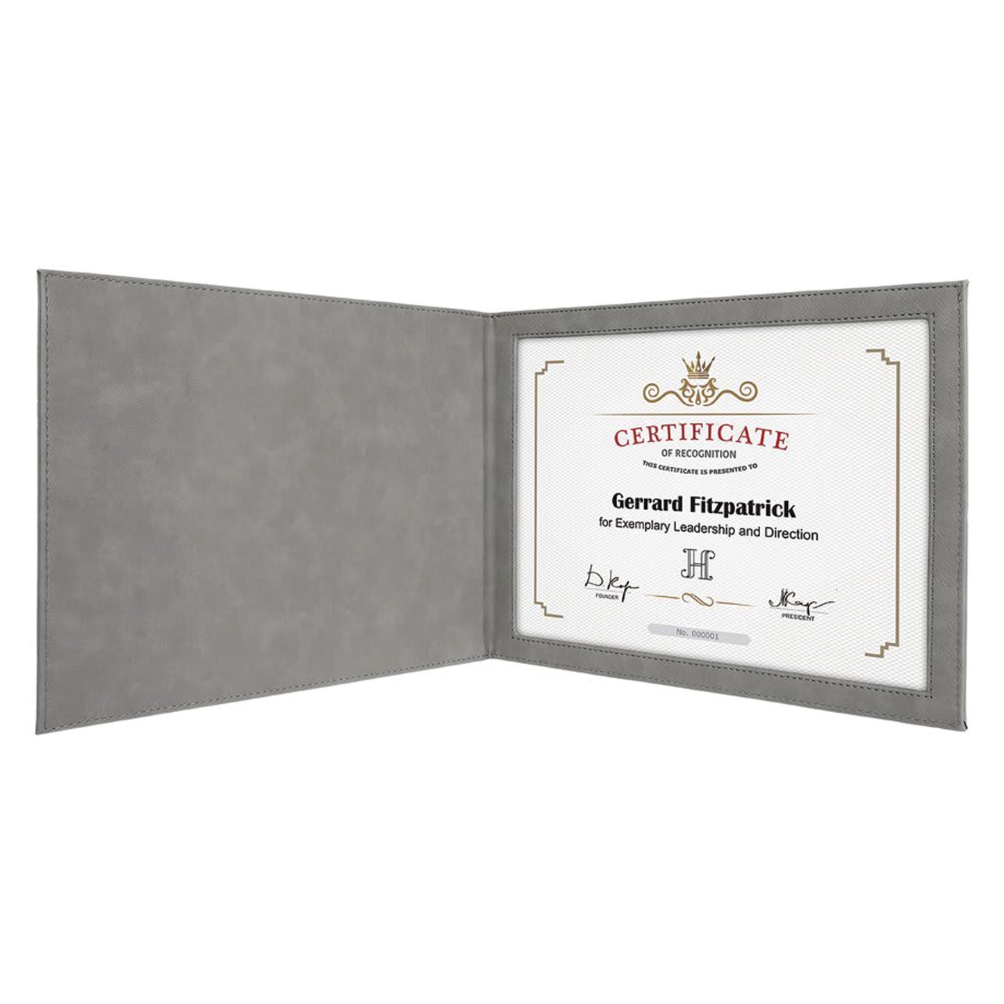 9" x 12" Laserable Leatherette Certificate Holder for 8 1/2" x 11"