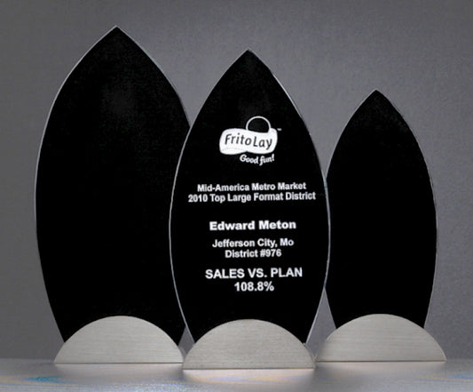 Black Flame Stand Up Glass Award