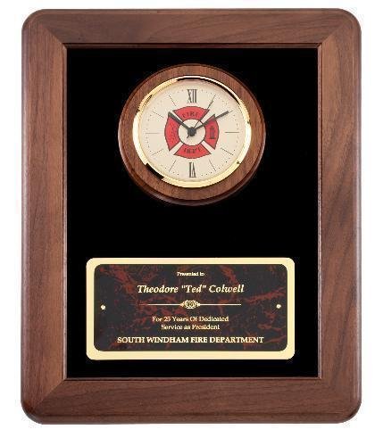 Genuine Walnut Frame with Fireman Clock