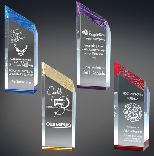 Glacier Tower Series Stand Up Acrylic Award