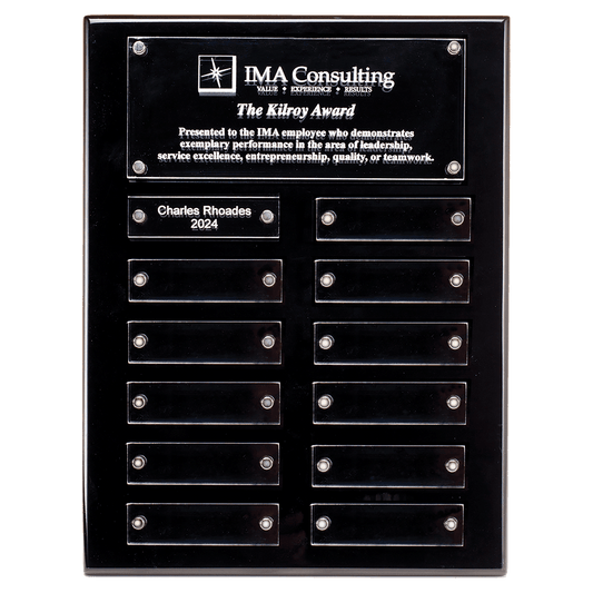 Black Piano Finish Perpetual Plaque with Floating acrylic plates