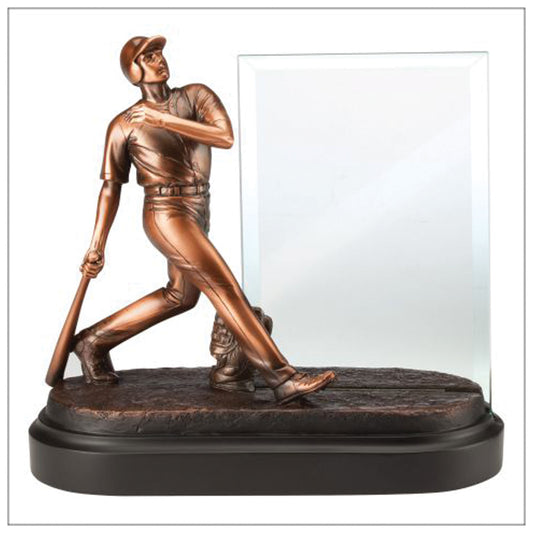 Baseball Galley Resin Sculpture with Engraving Glass