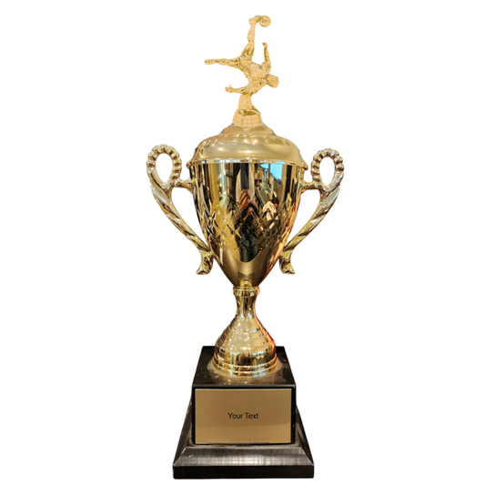 Soccer Cup Trophy with Lid and Figure