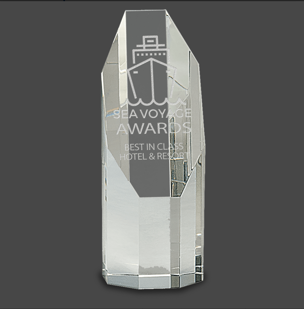 Slant Top Crystal Octagon Tower Stand Up Award