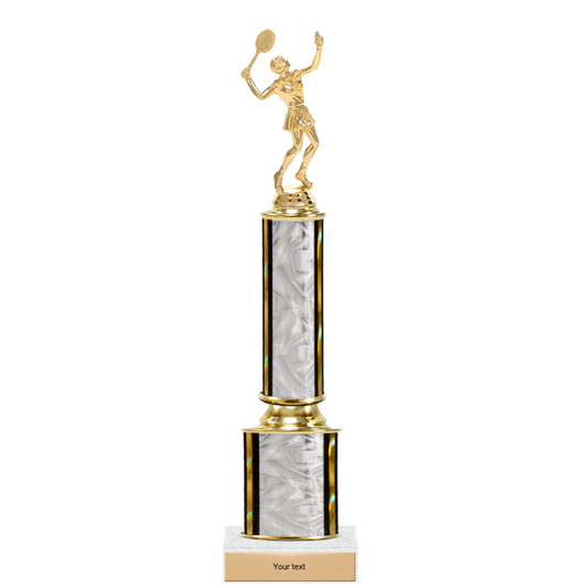 Tennis 2 Tier Trophy w/ Figure