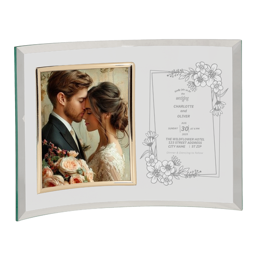 Curved Glass Photo Frame - 12 x 10