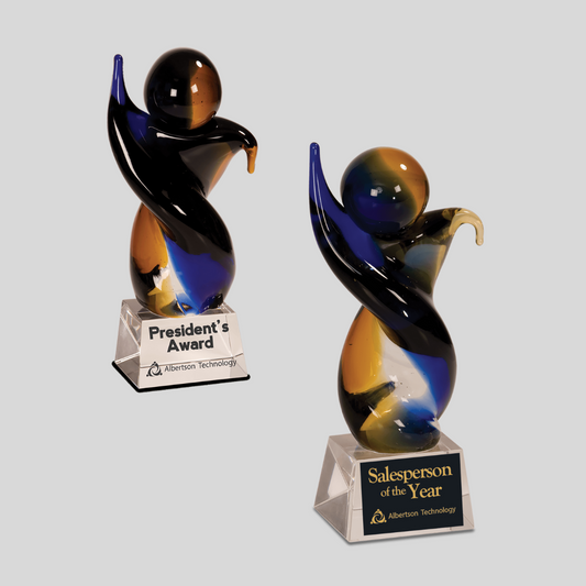 Twisted Body Art Glass Stand Up Award
