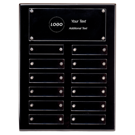 Black Piano Finish Perpetual Plaque with Floating Acrylic Plates