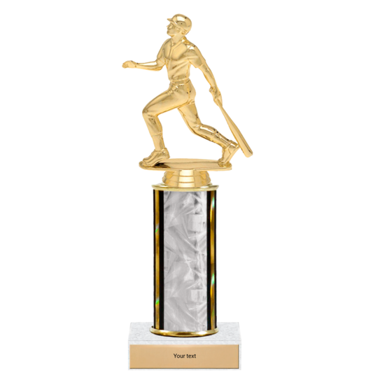 Baseball Single Column Trophy with Figure