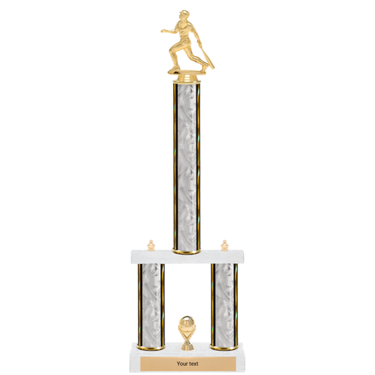 Baseball 3-Column 2-Tier Trophy – Classic