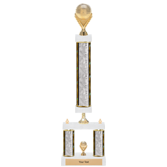 Basketball 3-Column 2-Tier Trophy – Elite