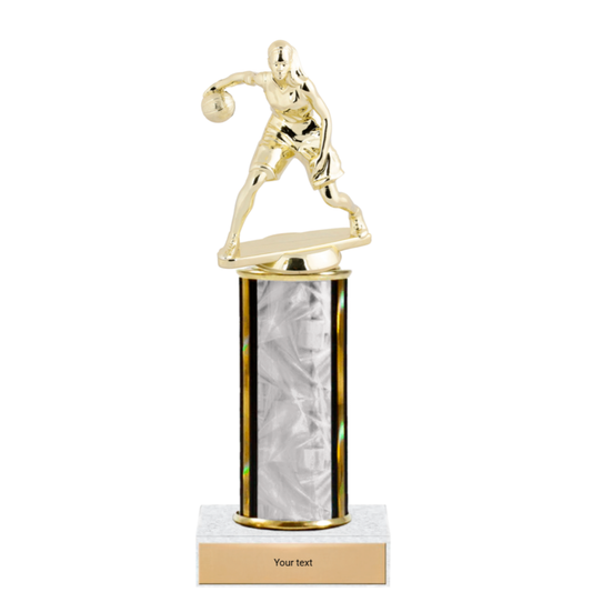 Basketball Single Column Trophy with Figure