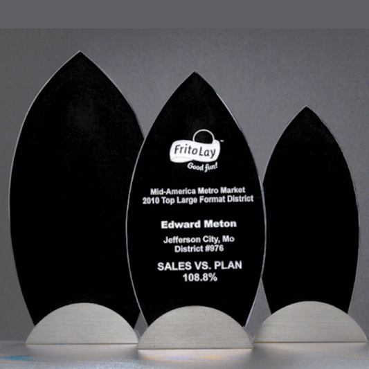 Black Flame Stand Up Glass Award