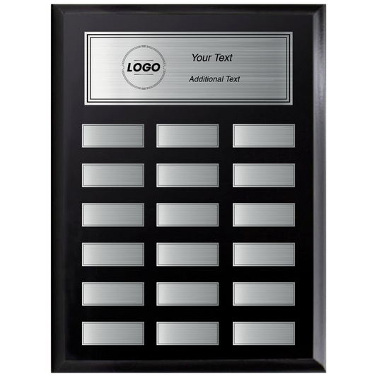 Black & Silver 18 Plate Perpetual Plaque