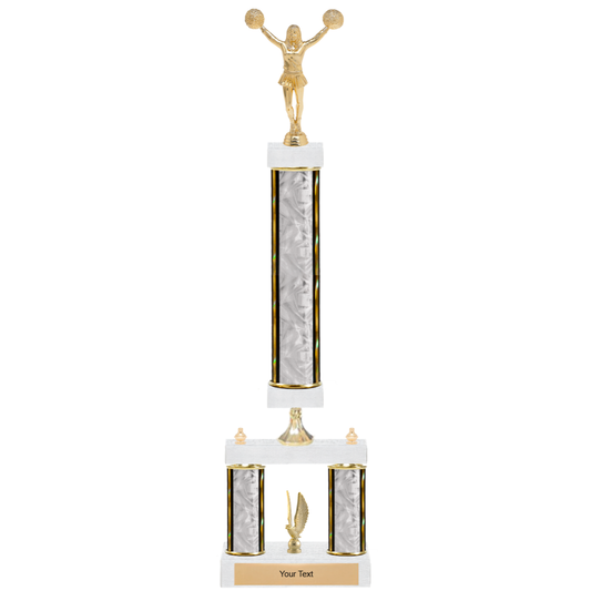 Cheerleading 3-Column 2-Tier Trophy – Elite