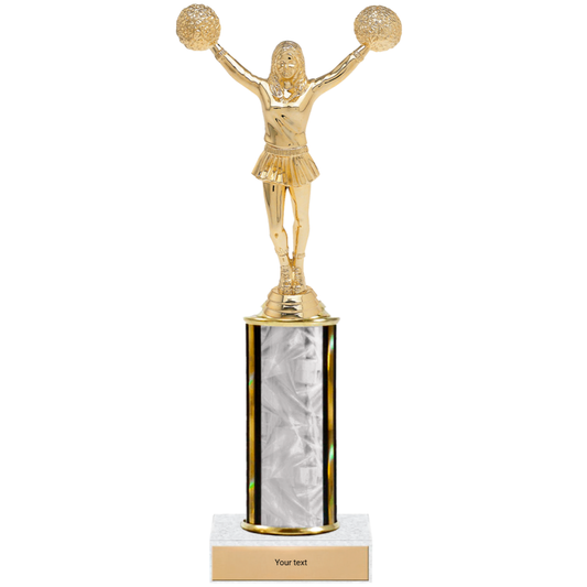 Cheerleading Column Trophy with Figure