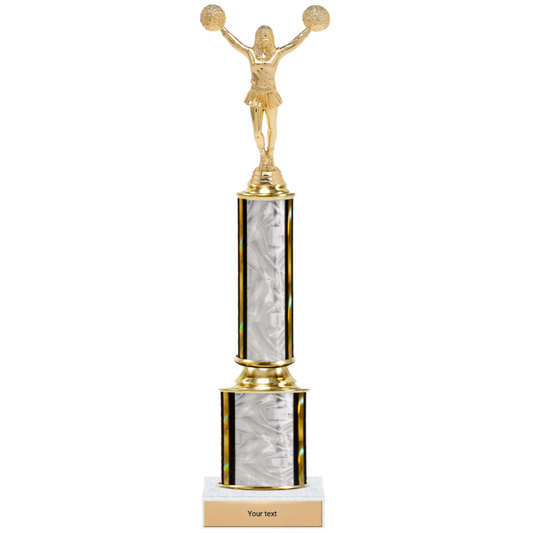 Cheerleading 2 Tier Trophy w/ Figure