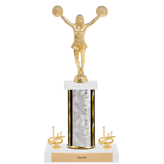 Cheerleading Figure & Trim Single Column Trophy