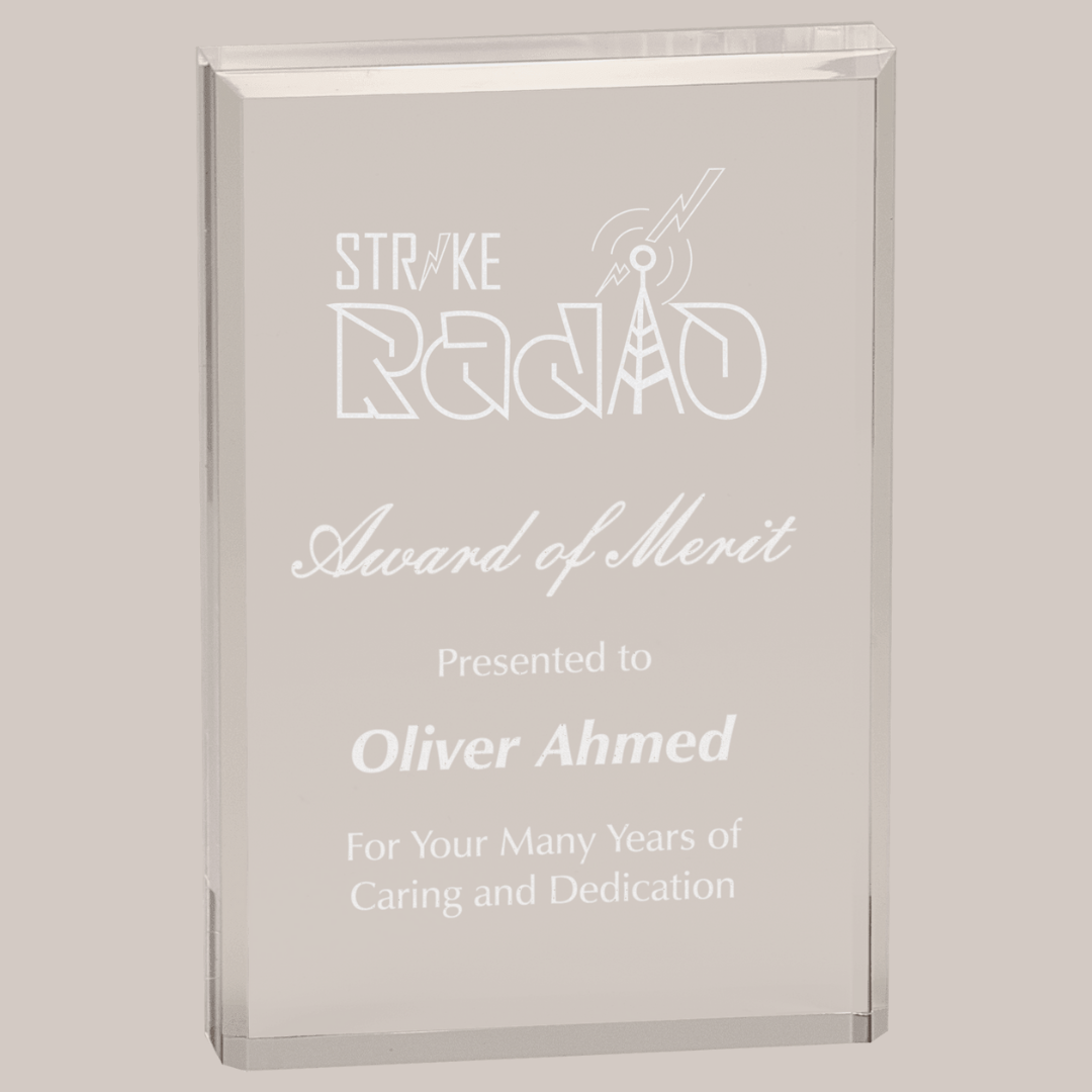 Clear Rectangle Acrylic Award
