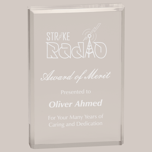 Clear Rectangle Acrylic Award