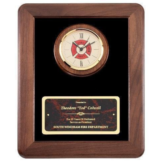 Genuine Walnut Frame with Fireman Clock