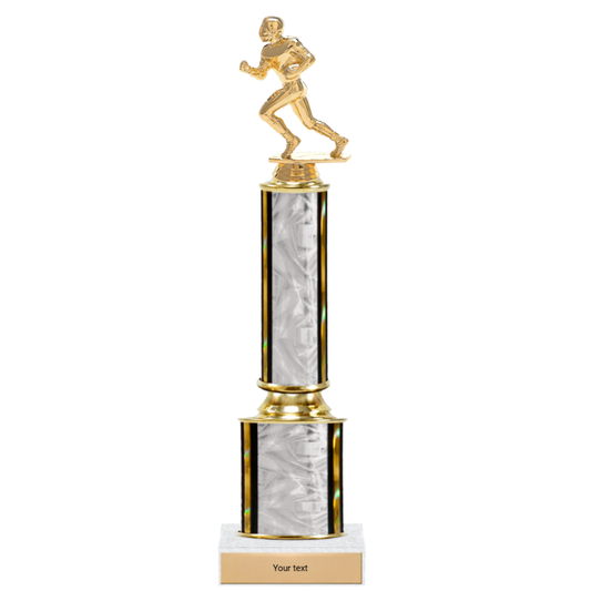 Football 2 Tier Trophy w/ Figure