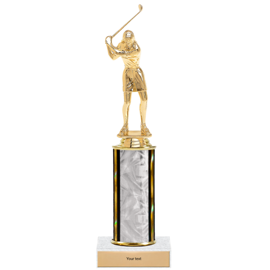 Golf Single Column Trophy with Figure