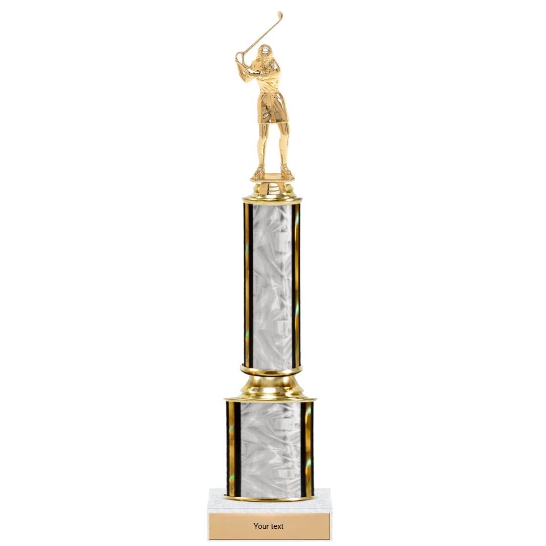 Golf 2 Tier Trophy w/ Figure