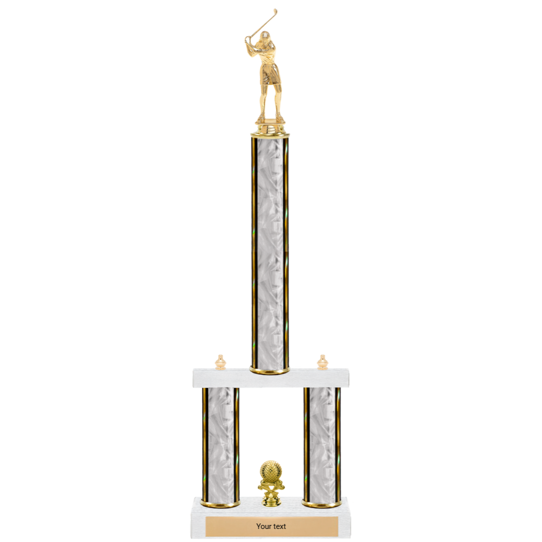 Golf 3-Column 2-Tier Trophy – Classic