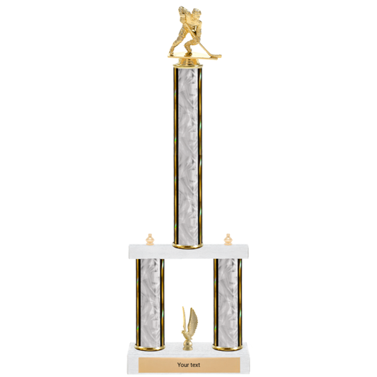 Hockey 3-Column 2-Tier Trophy – Classic