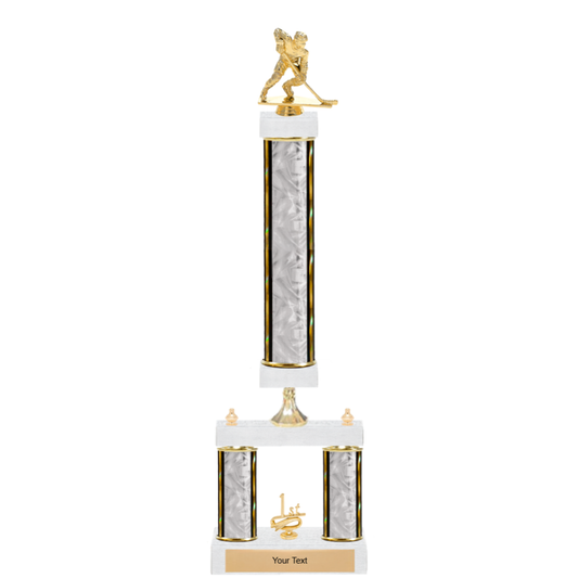Hockey 3-Column 2-Tier Trophy – Elite