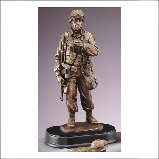 Soldier Standing With Binoculars Large Figure Trophies - 14" Tall