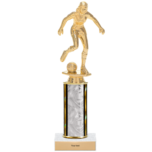 Soccer Single Column Trophy with Figure