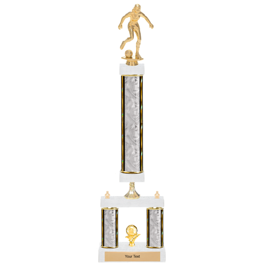 Soccer 3-Column 2-Tier Trophy – Elite